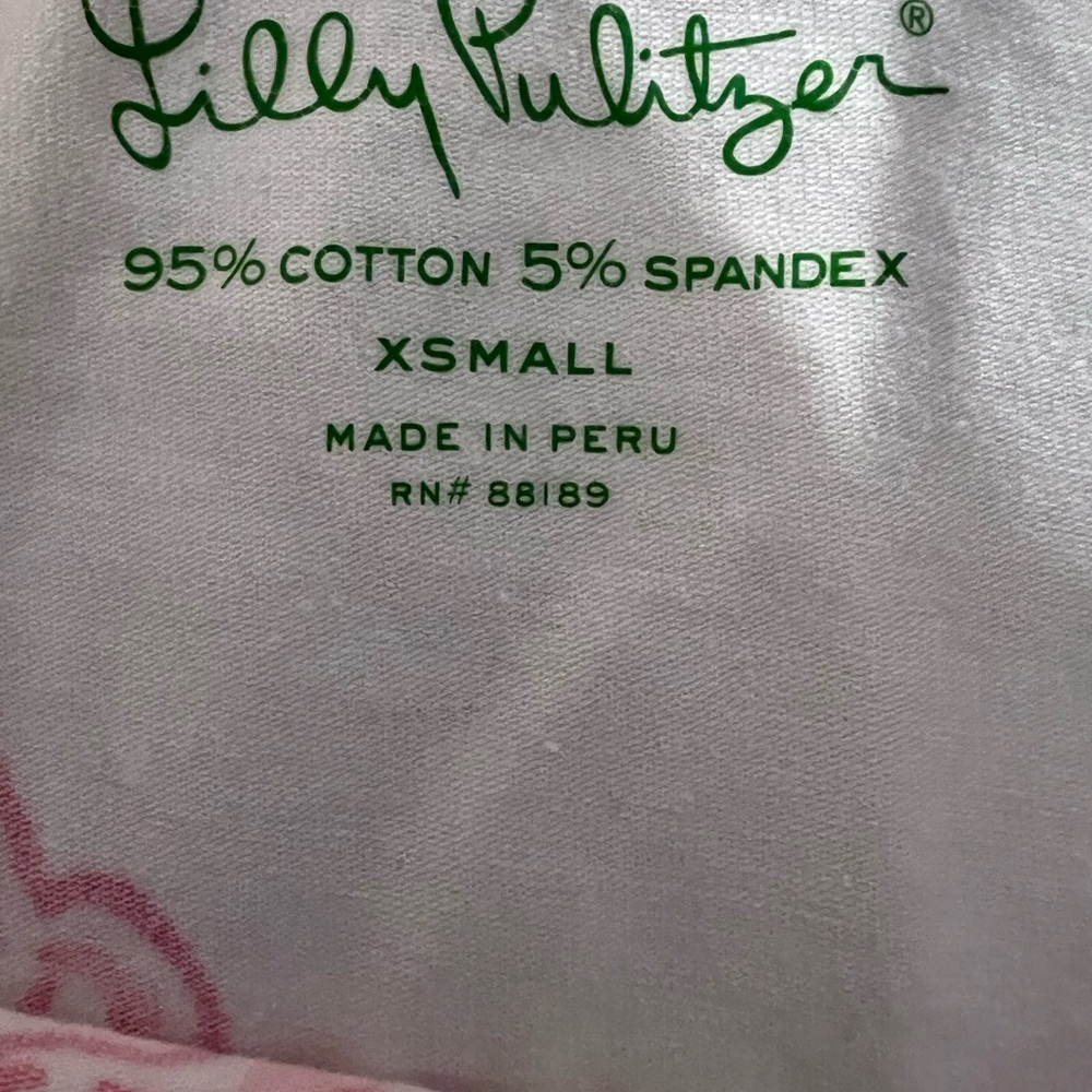 Andie top Lily Pulitzer Divine pink & Green. Orchid Top!! Huge size XS! - Picture 4 of 5